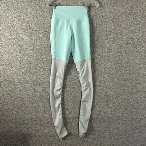 Alo Yoga Women's Size XS Blue / Gray Nylon Goddess Ruched High Rise Legging